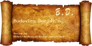 Budovics Dorián névjegykártya